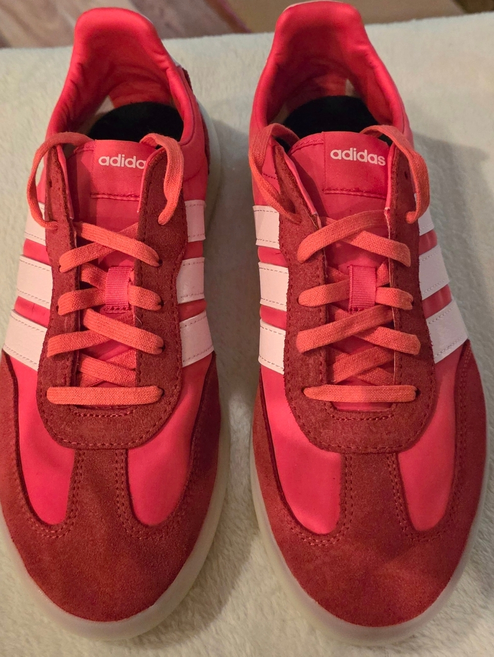 adidas Red and Pink Retro Low-Top Sneakers - Picture 2 of 9